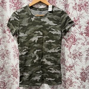 Victoria’s Secret PINK Camo Tee Shirt Green Gray XS NWT